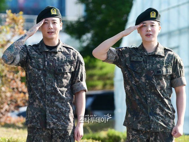Jimin and Jungkook completing military service